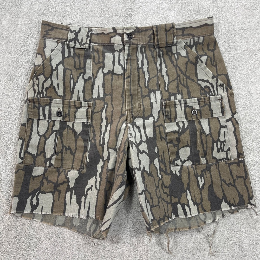 Walls Cargo Shorts Mens 32 Brown Rebark Camo Cut Off Vintage USA Made